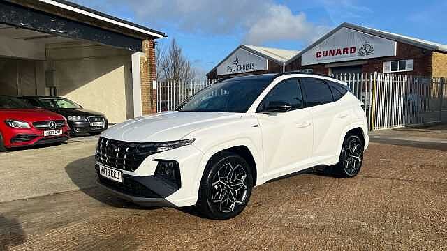 Hyundai TUCSON 1.6 h T-GDi N Line S SUV 5dr Petrol Hybrid Auto Euro 6 (s/s) (230 ps) Serenity White